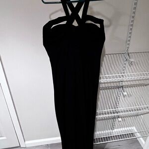 Elegant Black Halter Dress